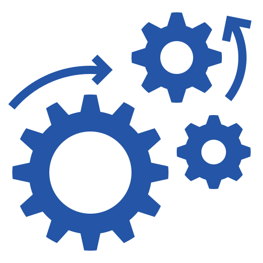 blue gear icon